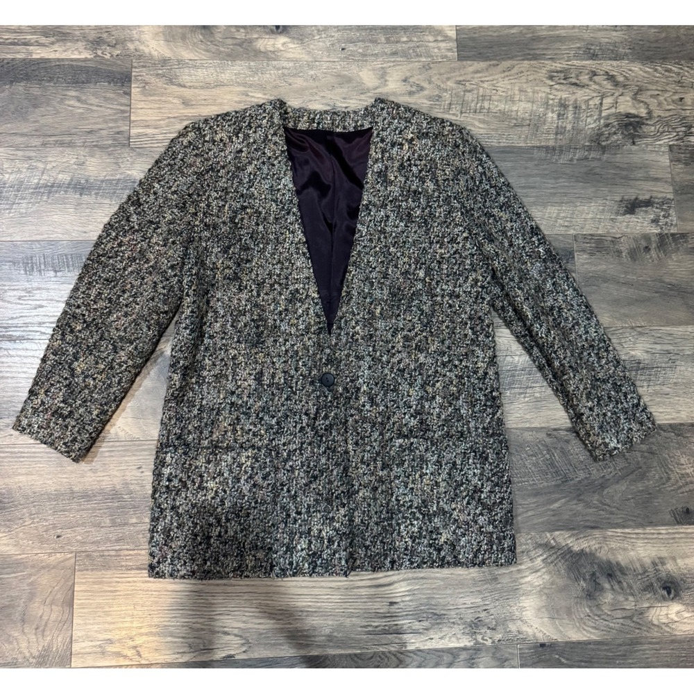 W.L.B.W. Tweed Blazer Jacket Single Button Career Made in USA Size 12‎ vintage